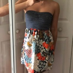 Roxy Strapless Floral Dress / Size Small